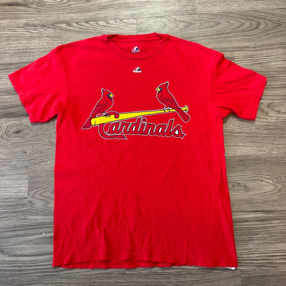 Vintage Y2K Majestic St Louis Cardinals MLB Red Graphic T-Shirt Mens Medium